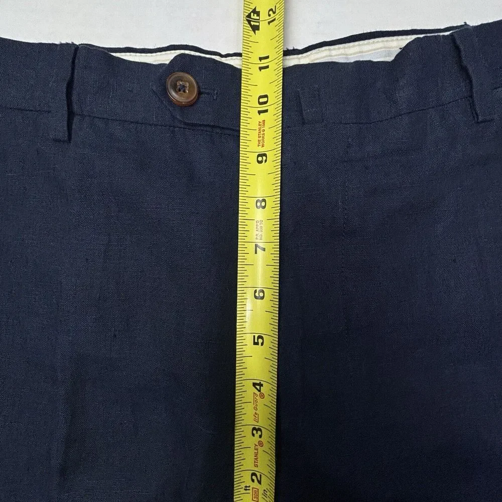 Connolly England Mens Linen Trousers Pants EU56 36X30 Navy‎ Tapered Italy EUC